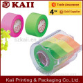 school sticky note, sticky note rolls in plastic case, sticky note strip in different colours, customized length and width